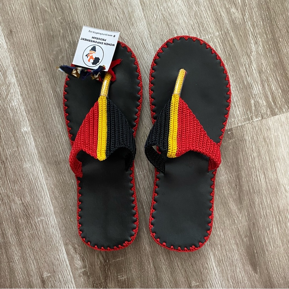 NWT Ugandan artisanal thong sandals